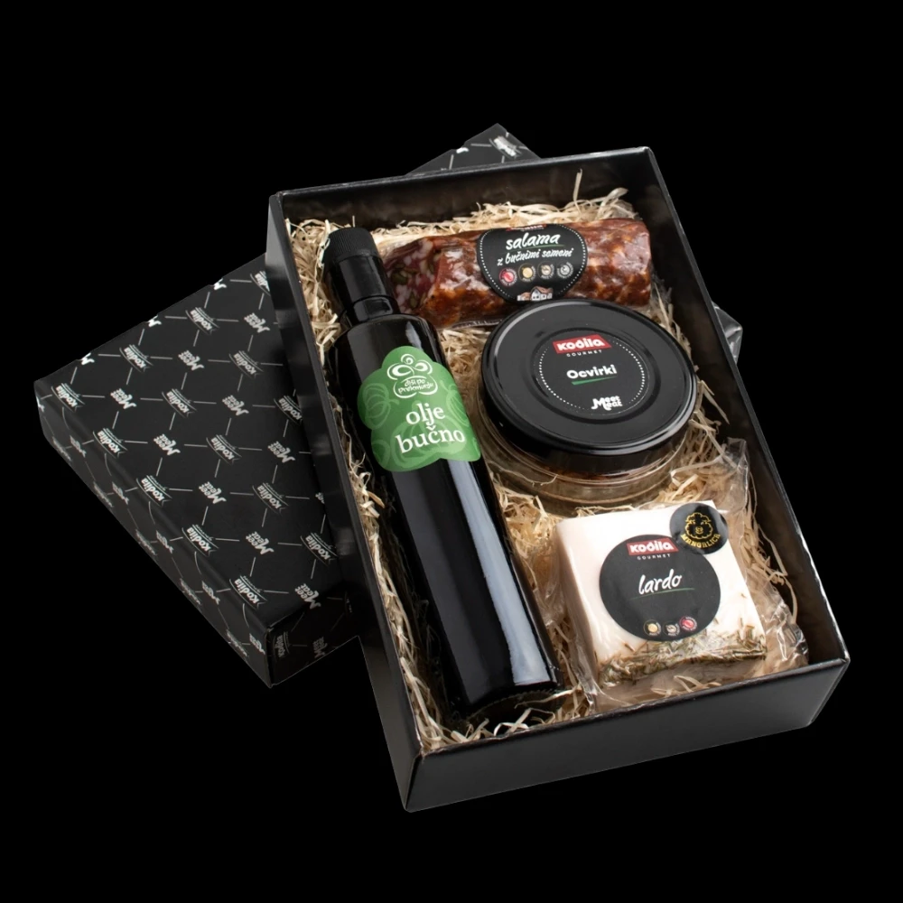 Darilni paket Salama, lardo, bučno olje in ocvirki